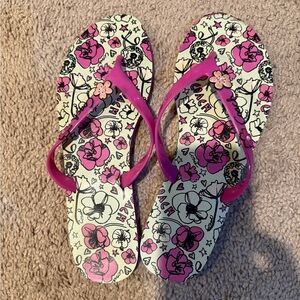 COACH Floral Pink Flip Flops
